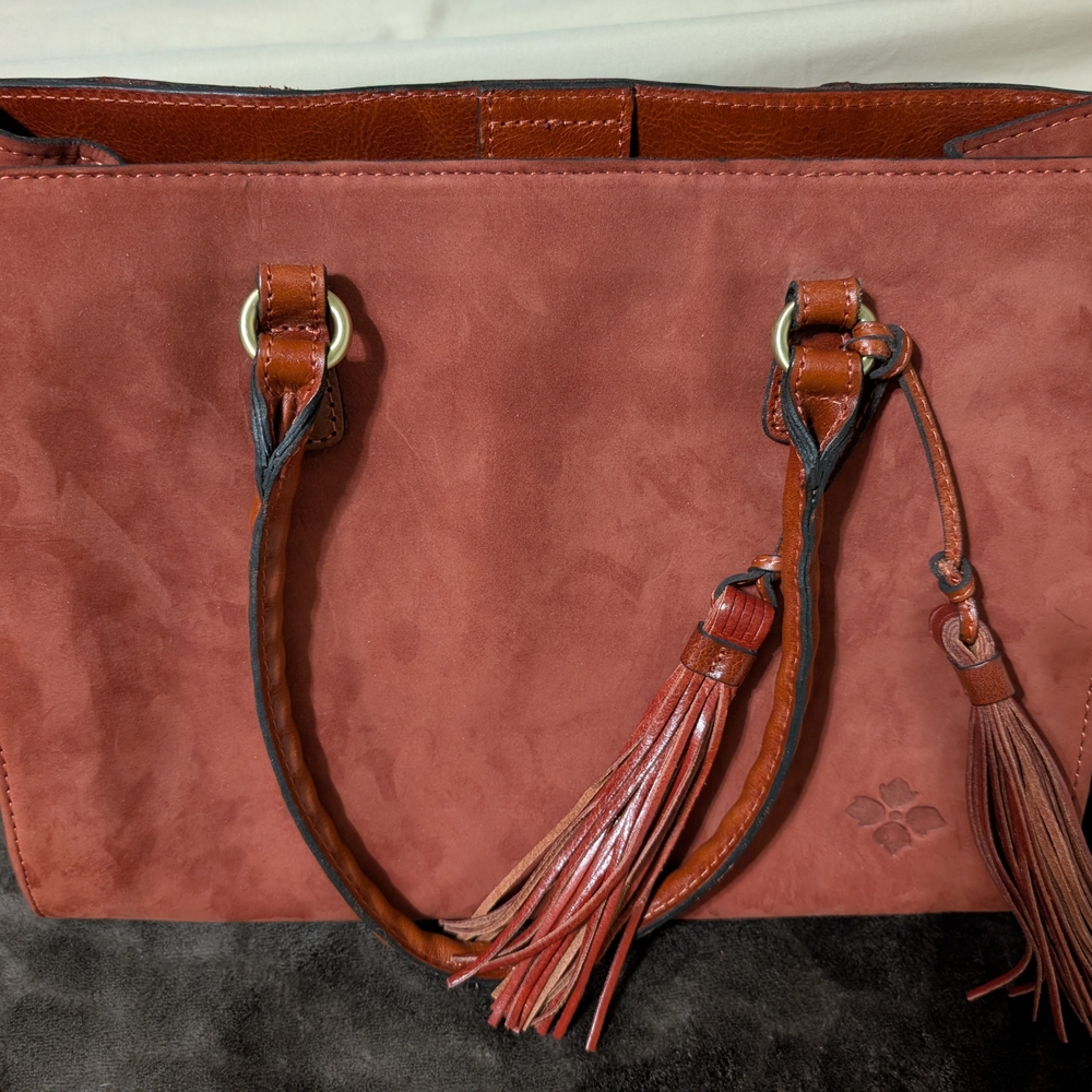 Patricia Nash Rust Color SUEDE Handbag w/Matching Wallet
